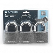 Комплект висячих замков с групповым ключом АПЕКС Apecs PD-01-63-Blister (3Locks+5Keys)